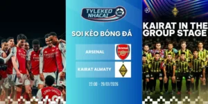 Vị trí BXH Arsenal vs Kairat Almaty