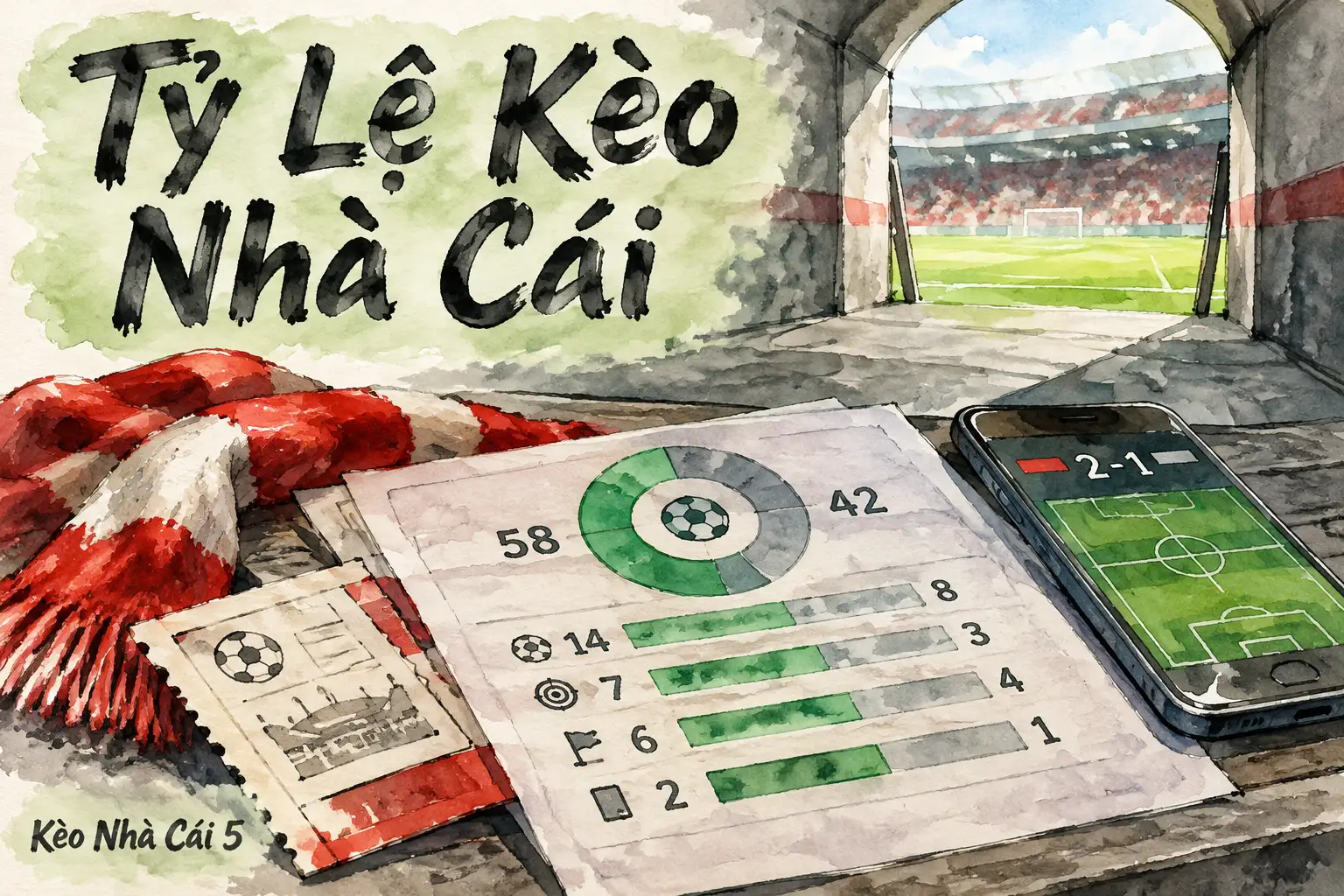 Tỷ lệ kèo nhà cái hiển thị trên bảng tỷ số bóng đá